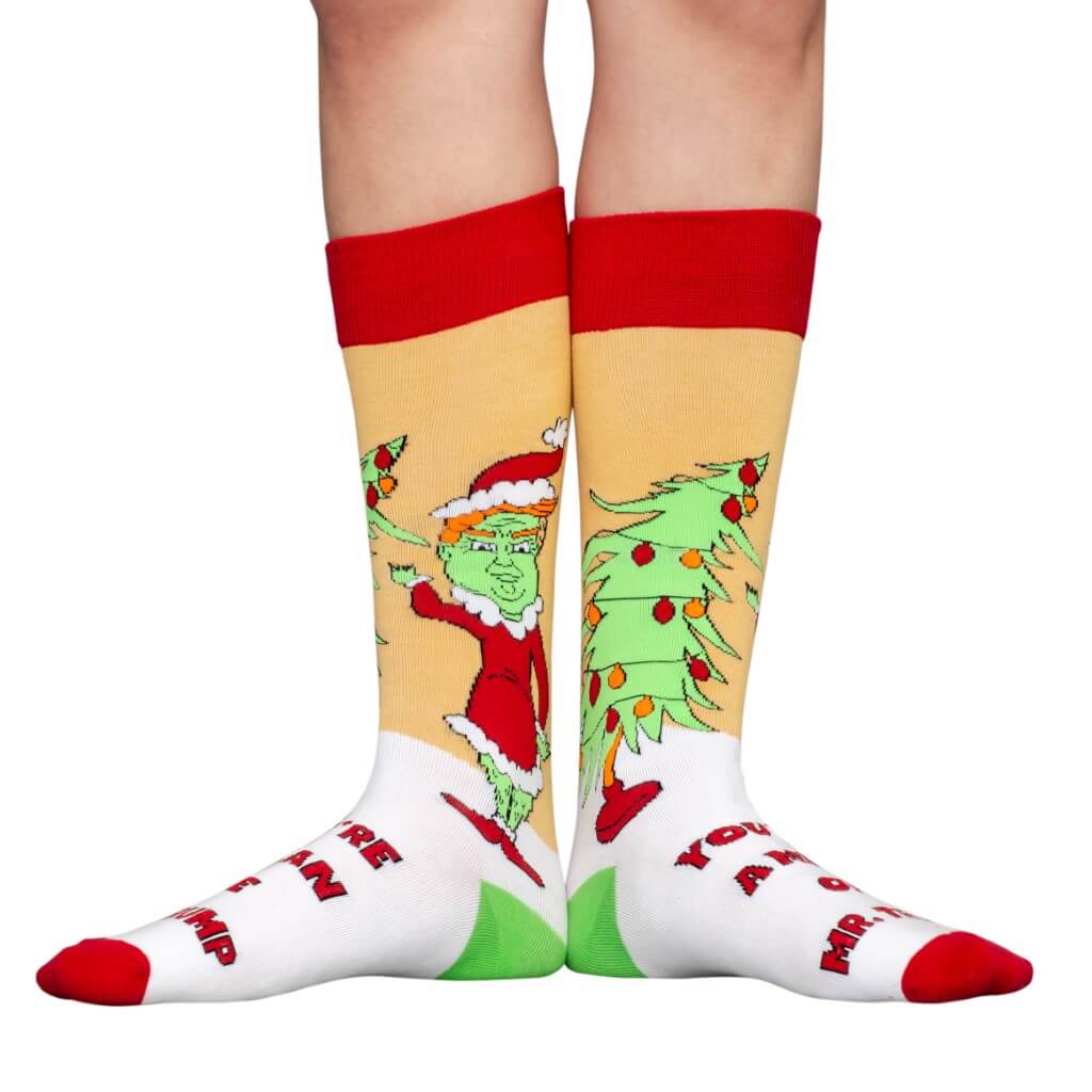 President Donald Trump Grinch Ugly Christmas Socks