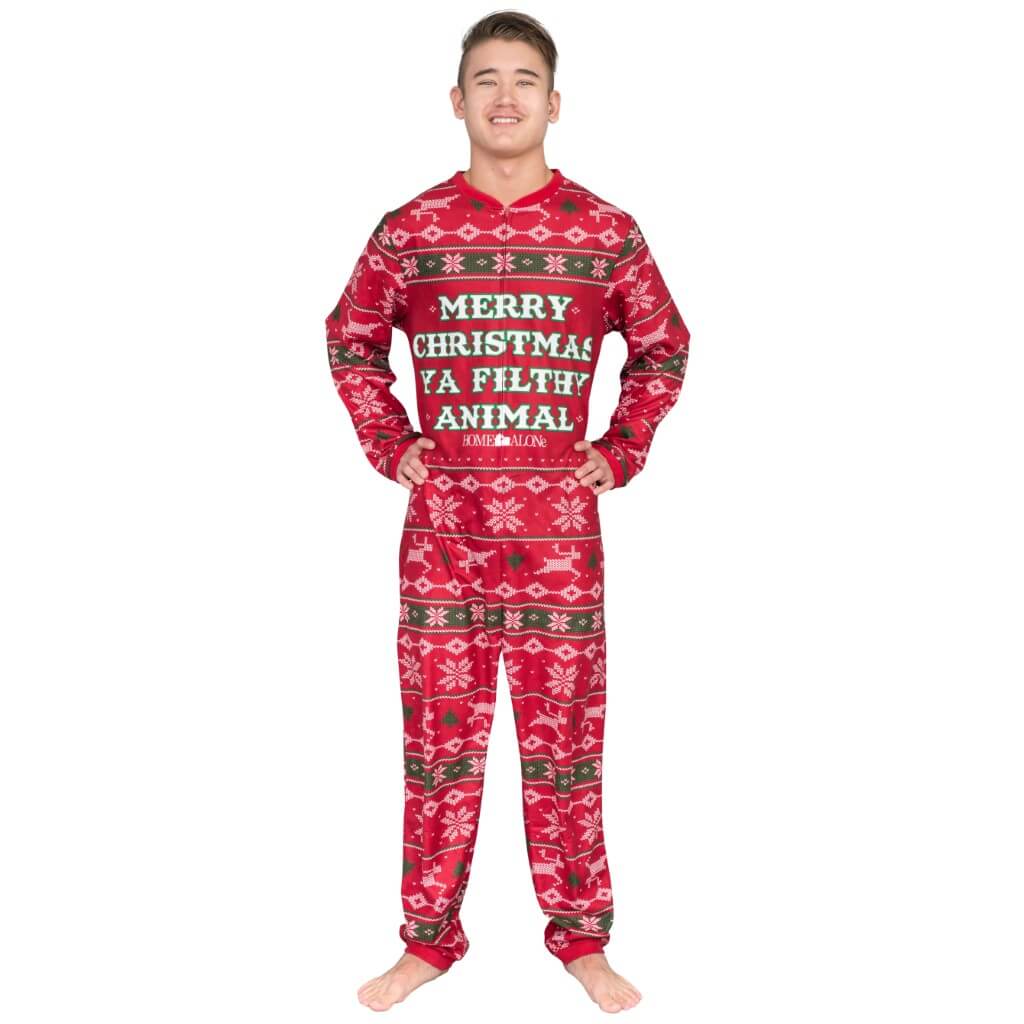 Home Alone Merry Christmas Ya Filthy Animal Pajama Jump Suit (size: 2xl)